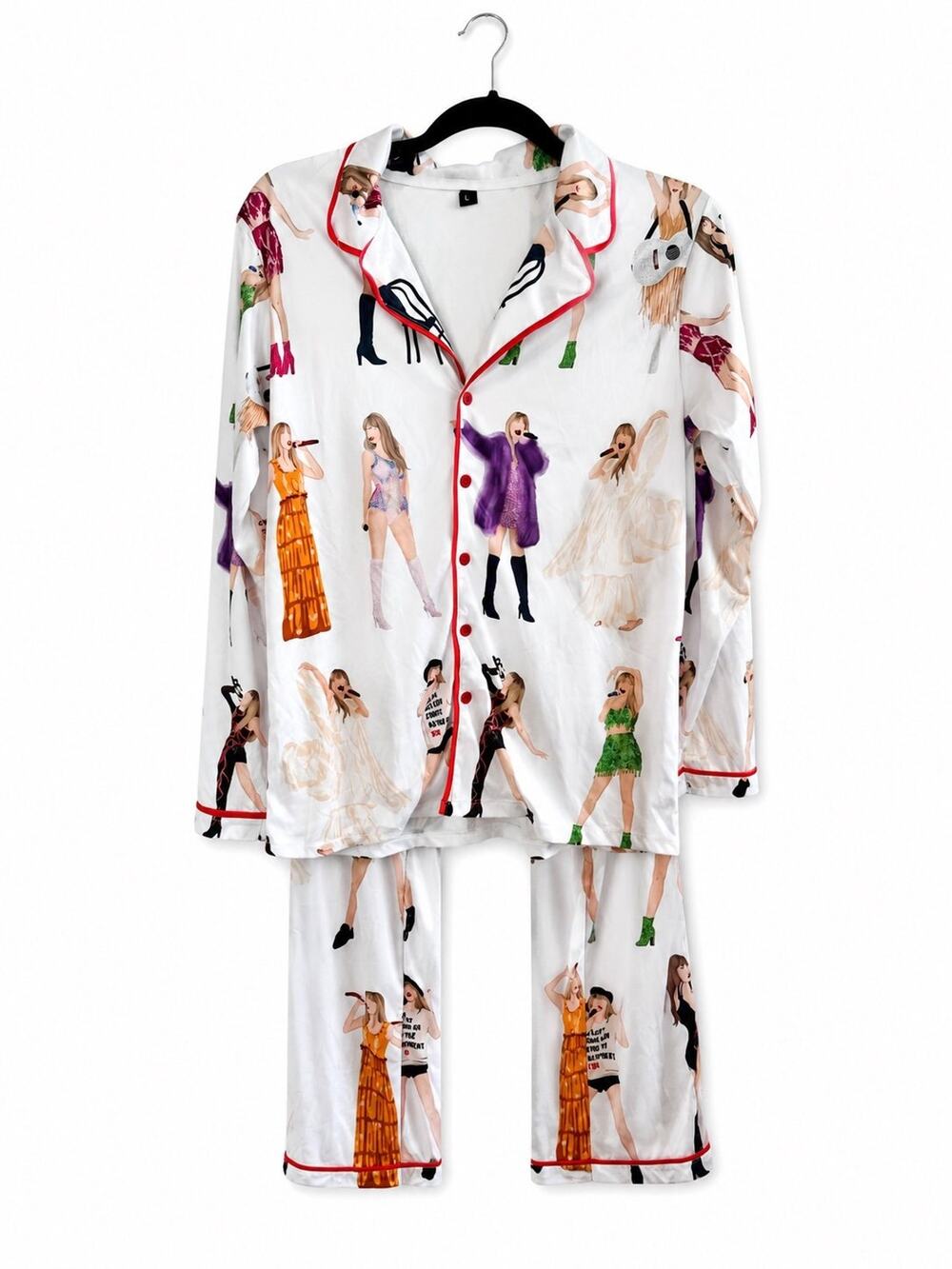 Taylor Swift Inspired Satin Pajama Set – Size Large